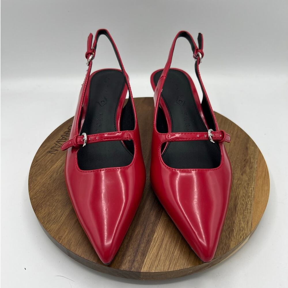 Katy Perry The Micro Heel Sling Back Pumps - Red, Size 8M - Picture 3 of 9